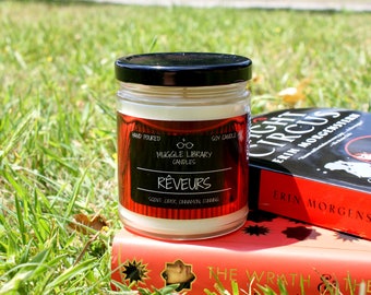 Rêveurs - inspired by The Night Circus - hand poured soy candle - 9oz glass jar
