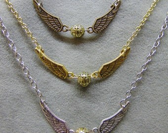 Harry Potter Inspired Golden Snitch Necklace