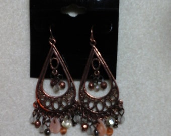 Metal dangle post earrings