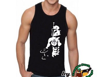 Star Wars Tank Top Shirt, Boba Fett Tank Top Shirt, Workout Yoga Gym Muscle Bodybuilding Vinyl Men Tank Top Shirt Gift Present