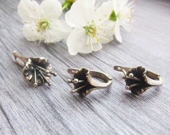 Wedding set gift 50th anniversary gift Jewellery set Vintage silver earrings Sterling silver earrings flower jewellery earrings pendant