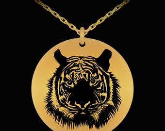 Clips D'oreille Tête De Tigre Doré - Vintage, Occasion