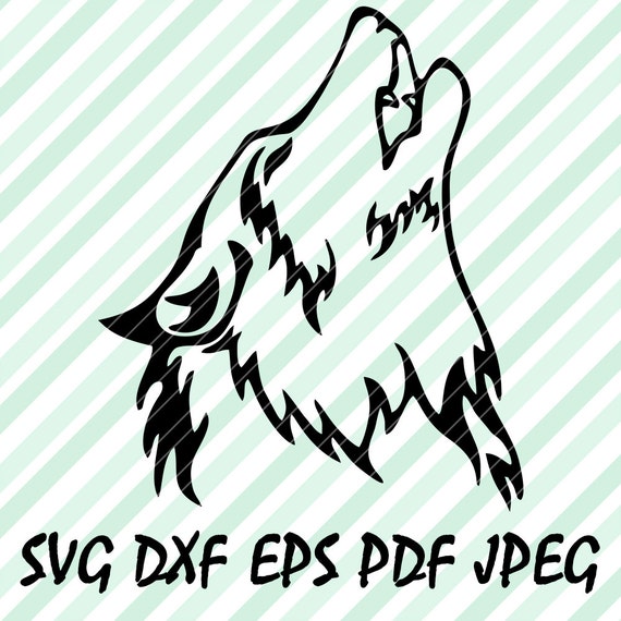 Download Wolf Face Head SVG DXF Pdf Eps Vector Files Cricut Design