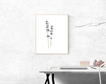 Small Original Watercolor Paintin, Miniature Paintings Original Small Painting of Watercolors Flowers Purple Lavender Flower Minimalist Art