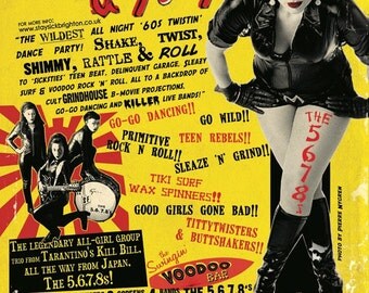 the 5,6,7,8s A2 gig poster Sicksville a Go Go