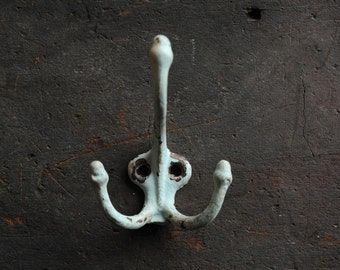 antique brass painted wall hook / shabby chic, rustic, industrial hardware wall hook