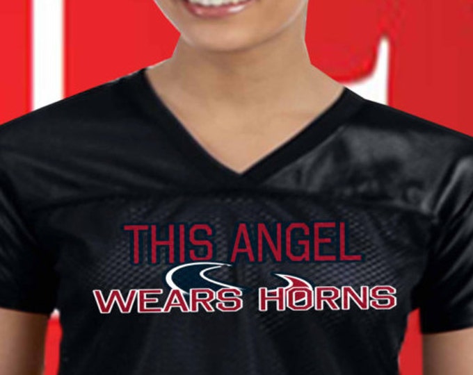 Houston Texans fans shirt, This angel wears horns, Texans shirt, Good gift for Texans fans, Texans jersey womens