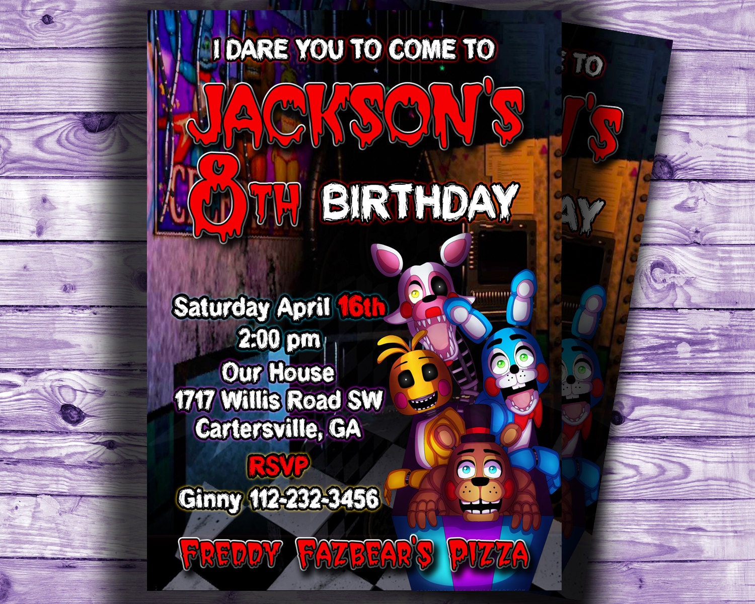 Five Nights at Freddy's Invitation-5 nights at