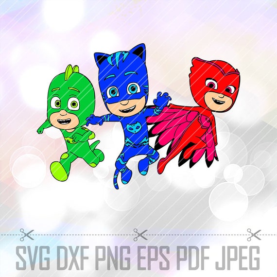 Download SVG DXF PJ Masks Catboy Owlette Gekko Layered Cut Files Cricut