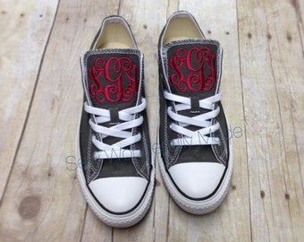 Adult Monogrammed Converse - 19 Colors Available - Womens & Men - Monogrammed Low Top Converse - Wedding Day Converse - Monogrammed Shoes