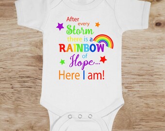 Rainbow Baby Onesie, Rainbow Baby Announcement, rainbow baby bodysuit, rainbow baby shirt, rainbow baby, after storm rainbow, baby rainbow