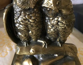 Vintage Brass Owl Bookend