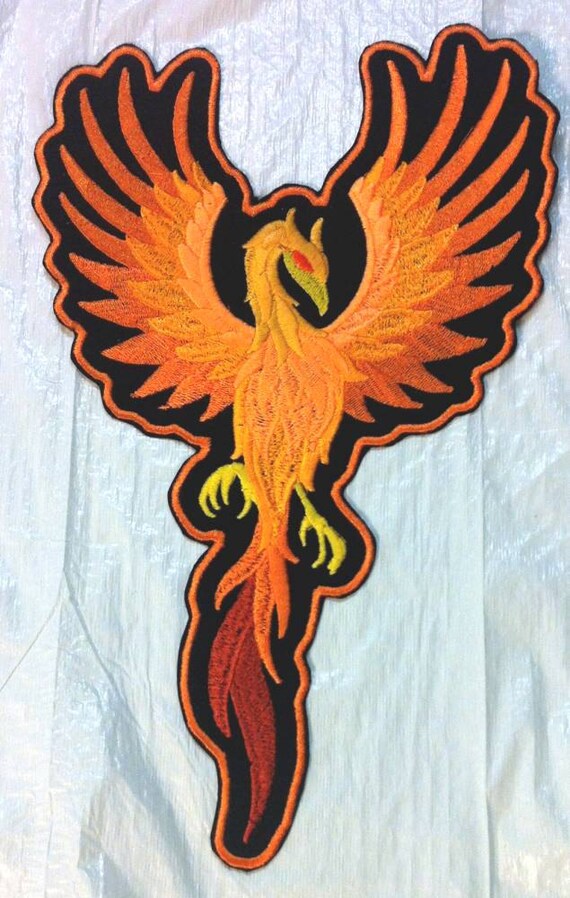 Extra Large detailed Rising Phoenix Machine Embroidered Iron