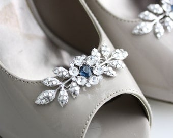 Shoe clips Wedding Shoe Clips Crystal Shoe Clips Custom Color Something Blue Bridal Shoe Clips Leaf Shoe Clips Custom Shoe Clips MACY