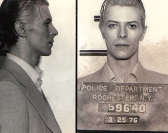 REMASTERED David Bowie MUGSHOT Poster Print Photograph (with or without Frame) Various Sizes