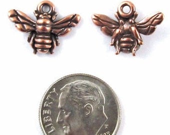 TierraCast Pewter Charms-Antique Copper HONEY BEE (2)