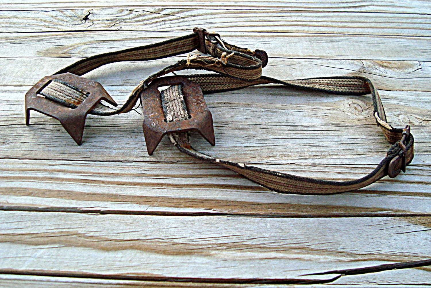 Antique Metal Pair of Ice Creeper Cleats For Boots Winter