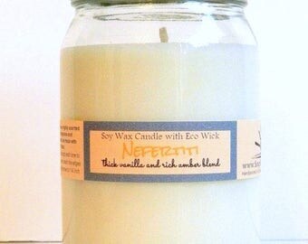 Amber Vanilla Scented Soy Candles - Mason Jar - Travel Tin - Soy Wax Melt - Amber Vanilla Candle