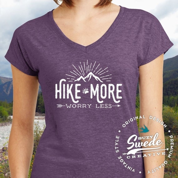 Hiking Shirt Hike More Worry Less Ladies' VNeck