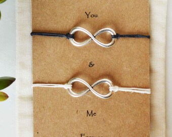 couples adjustable infinity bracelets, couples jewelry, couples string bracelets, friendship infinity bracelets valentine, friendship wish