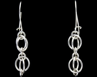 Double Orb Earrings in Sterling Silver