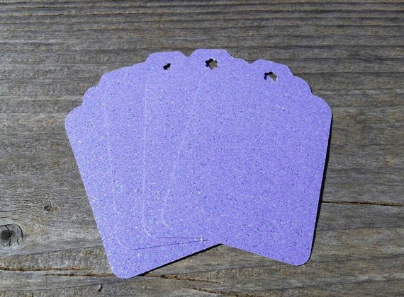 Light Purple gift Tags: 5 10 or 25 Purple Glitter Cardstock