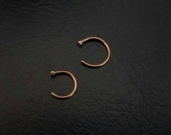 Rose Gold 20g 5/16" 3/8" Nose Ring Nose Hoop Handmade Nostril Ring Nostril Hoop Delicate Dainty Rings 316lvm Stainless Steel Gold IP