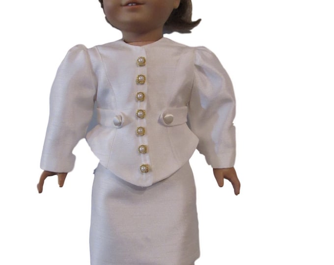 2 piece suit in winter white for that special occasion fits size 18 inch dolls