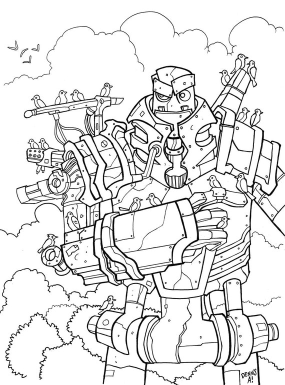 For the Birds Robot Print coloring page by Dennis A