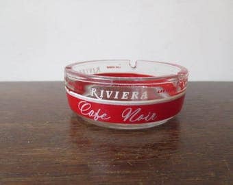 Vintage '50s/'60s Las Vegas Riviera Hotel & Casino Glass Ashtray, Cafe Noir, Delmonico, Lighthouse