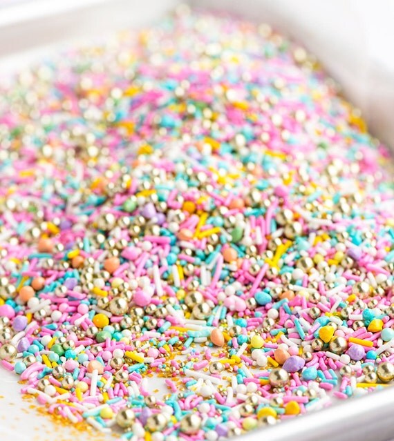 LUXURY SWEET Bulk Twinkle Sprinkle Medley Pastel and Gold