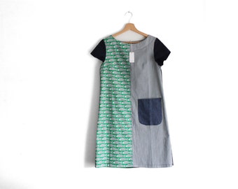 Linen dress, shift dress, cotton dress, summer dress. Japanese dress. Petite size. Ready to ship. Sustainable clothing, made in Italy.
