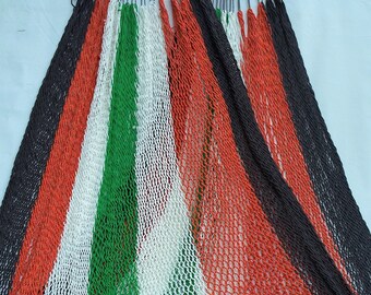 Classic Costa Rican Hammock - Gray, Orange, White & Green