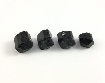 Black Tourmaline Natural Raw Crystals | Lot of 4 | Healing Stones | Grounding | Protection