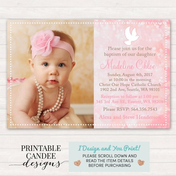 Pink Christening Invitation 7