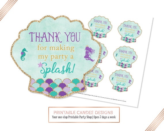 Mermaid Favor Tags Under The Sea Gift Tags Mermaid Party