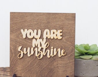 Nursery Decor Sign - Baby Shower Gift Idea - Wood Signs Sayings - Sunshine Wooden Sign - Gifts Under 15 - Stocking Stuffers - Baby Girl Gift
