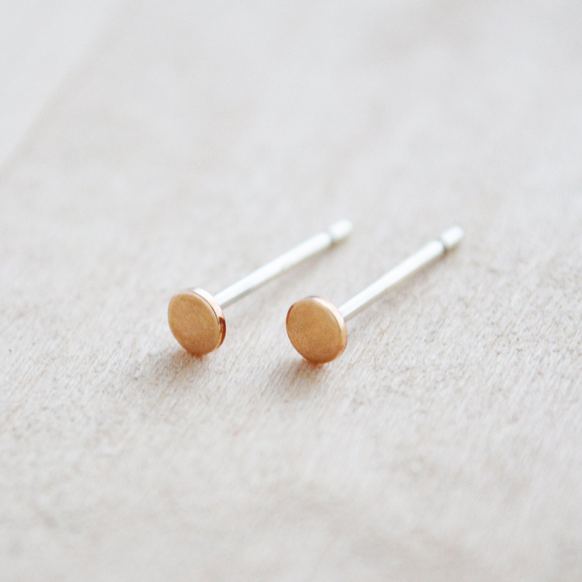 Gold Dot Earrings Gold Filled Circle Stud Earrings Dainty