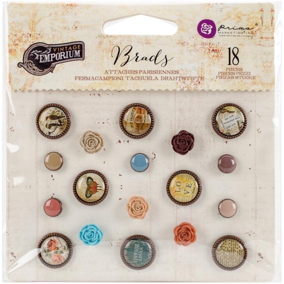 BRADS Vintage Brads Decorative Brads Paper Crafting Brads
