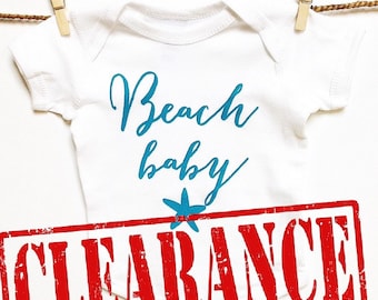 CLEARANCE! Baby Clothes. BEACH Baby baby romper. baby gift. baby shower. Baby announcement. Baby boy. Baby Girl. Ocean. Nautical. Bodysuit.