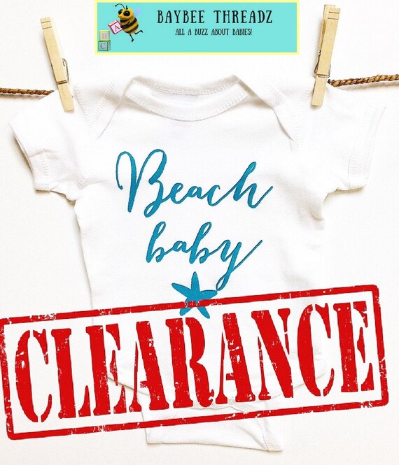 CLEARANCE Baby Clothes. BEACH Baby baby romper. baby gift.
