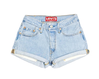 Levis High Waisted Cuffed Denim Shorts Rolled Up Denim Shorts