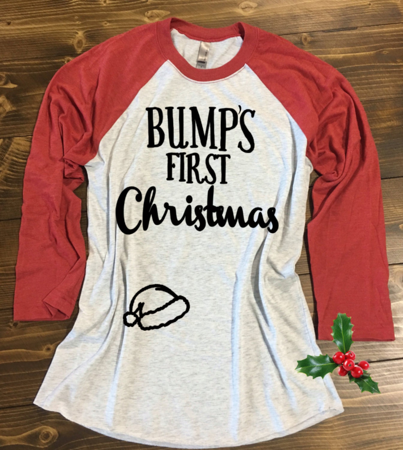 Bump's First Christmas® Shirt. Pregnancy Christmas Shirt. Mommy to be Christmas Shirt. Baby Bump Christmas Shirt. Maternity Christmas Shirt.