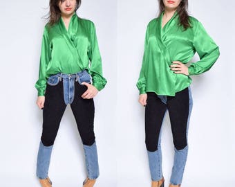 Blouse/ Haut De Soirée Cachet Vert Sarcelle – Taille 10, Manches Cap, Perles, Occasion Très Bon État