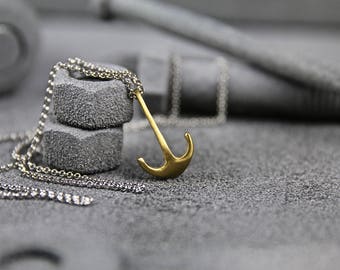 Bronze Anchor Necklace - Stainless Steel Rolo Chain - Nautical Necklace - Anchor Jewelry - Gift's for Him - Anchor Necklace by Modern Out
