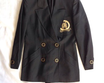 1990's Jean-Louis Scherrer "51 Avenue Montaigne" Linen Blazer Sz. 40