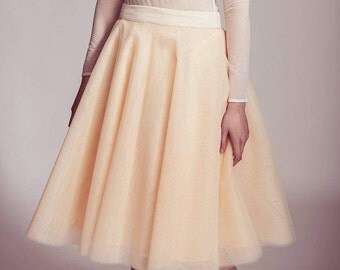 Beautiful tulle skirt in soft apricot