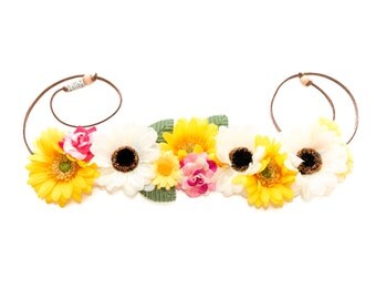 Snapchat Flower Crown, Flower Headband, Snapchat Costume, Festival Headband, Hippie Headband, Rave Wear, Rave Costume, Rave Outfit