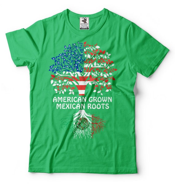 Download American Grown Mexican Roots T-Shirt Mexico Patriotic Tee