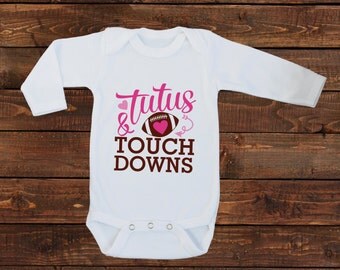 Super Bowl Baby Girl Tee Shirt - One Piece Bodysuit - Football Pink Tutus